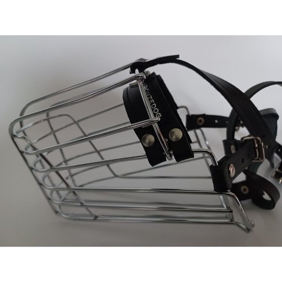 BRONZEDOG Dog Muzzle German Shepherd Wire Basket Metal Mask Leather LARGE - Picture 8 of 13